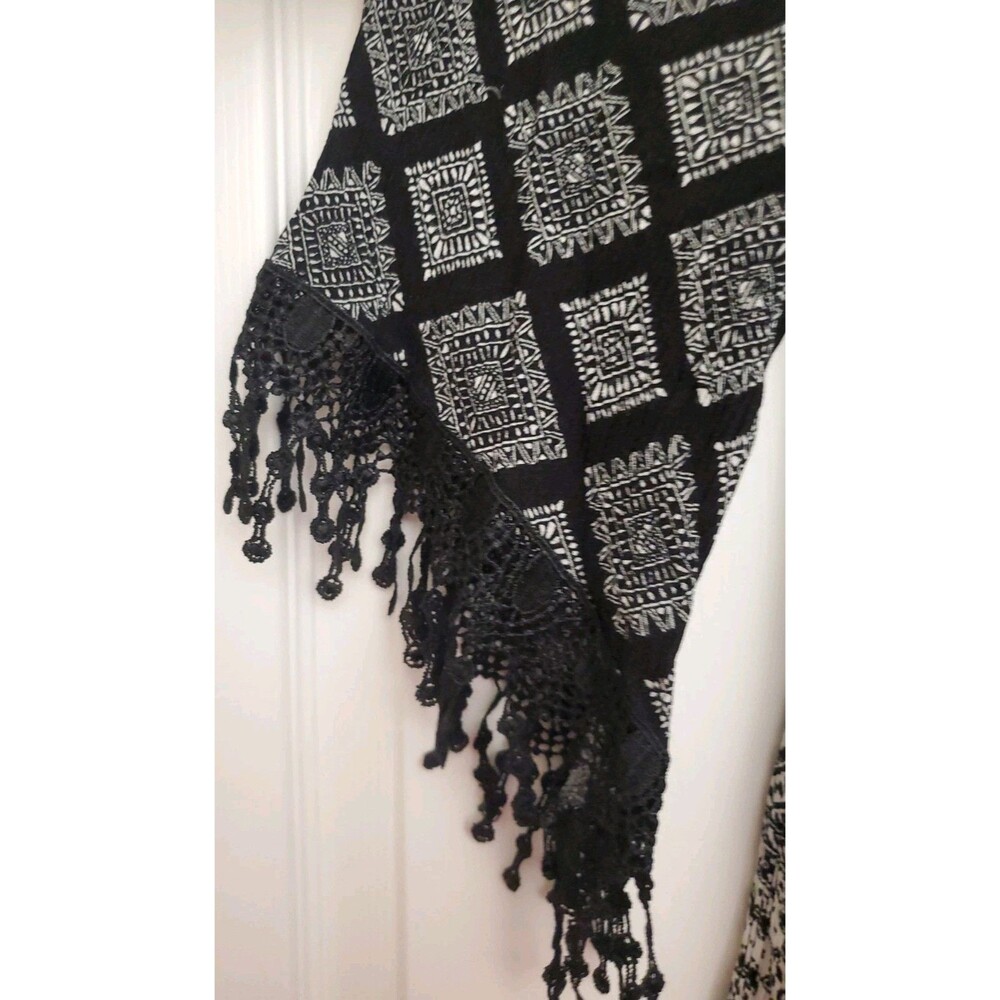 Ruby Rd. Black & White Boho Geometric Womens Top … - image 3